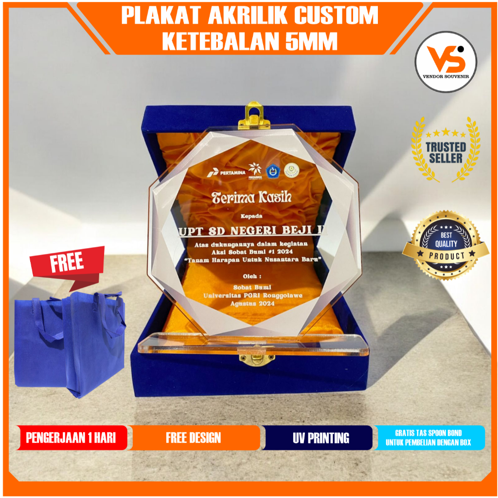 PLAKAT/VANDEL AKRILIK CUSTOM KETEBALAN 5MM