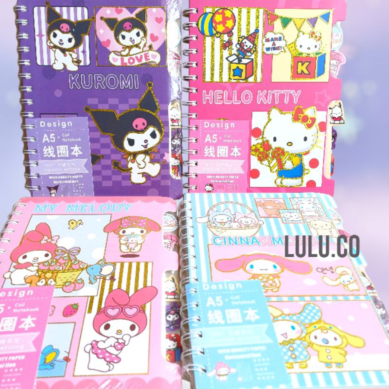 

Buku A5 sekat tebal premium SH00252 Cinnamoroll Hello Kitty Kuromi My melody