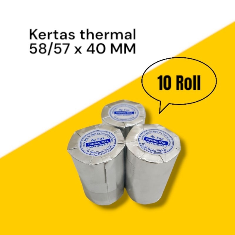 

Kertas thermal edc bluetooth 58/57x40 mm paket 10 roll