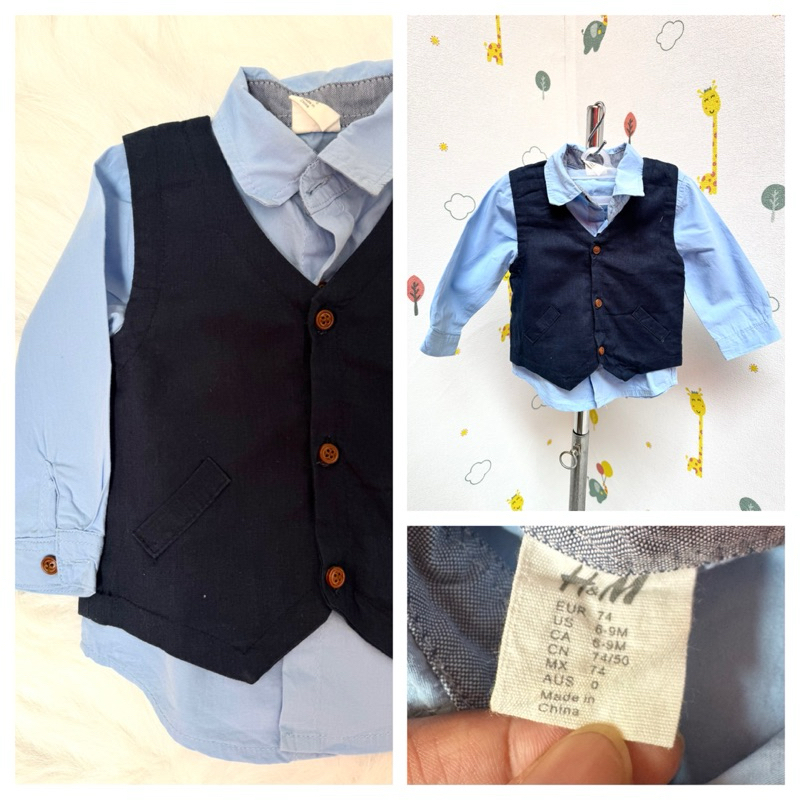 Pl Baju Kemeja Baby/Bayi Cowok H&M UK 6-9 Months