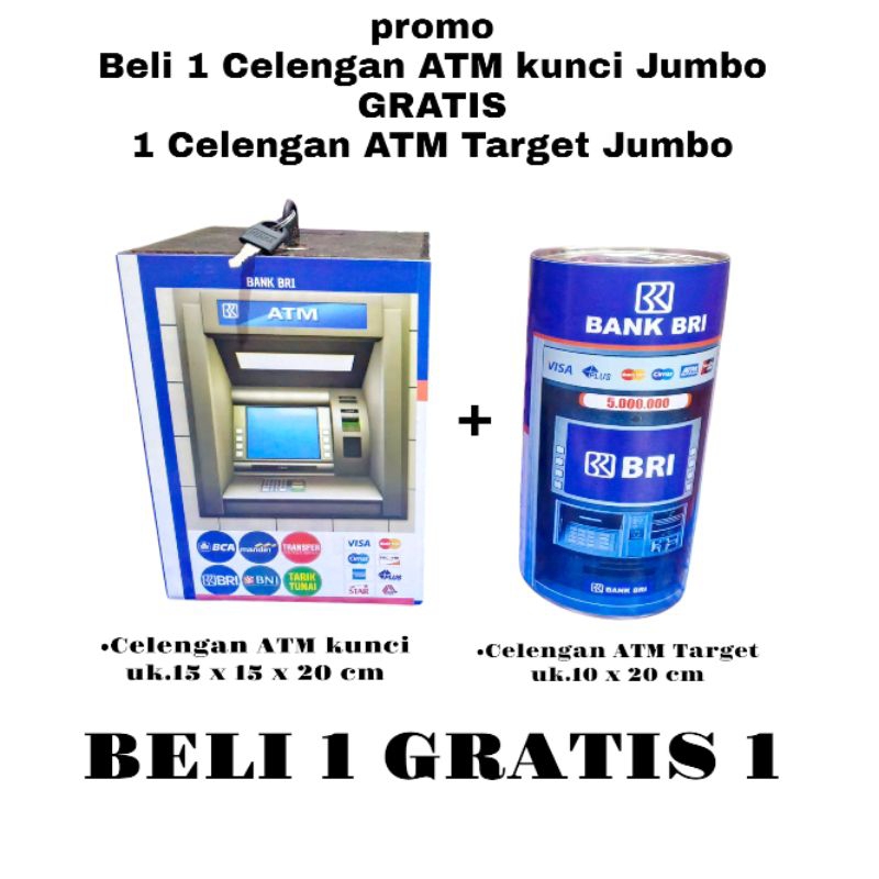 Celengan ATM kunci Jumbo Beli 1 Gratis 1 Celengan ATM Target Jumbo Termurah