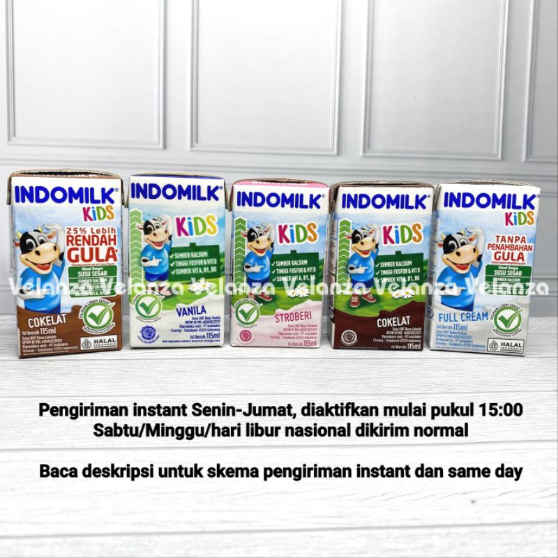 

Susu Indomilk UHT Kids 115 ml 1 karton/dus Isi 40 pcs