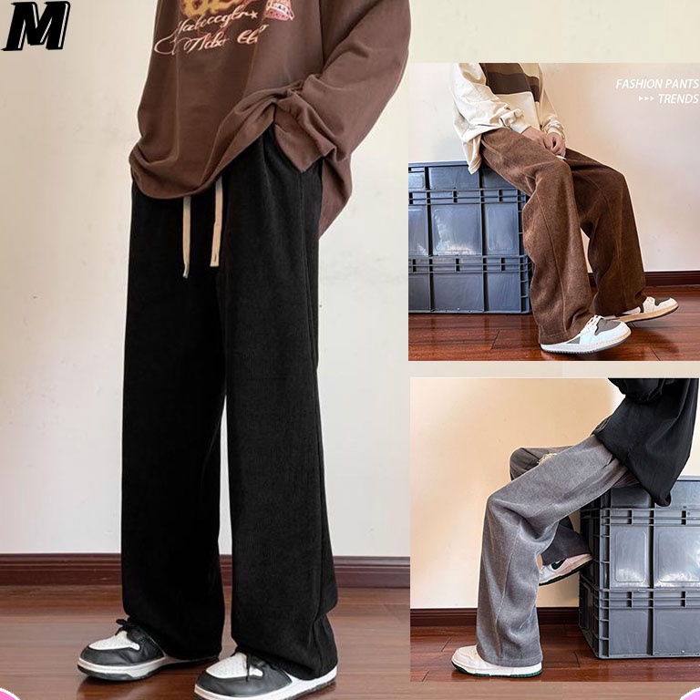 55LARIS MANIS celana corduroy pria tebal jumbo M5XL celana korean style celana gombrong pria corduro
