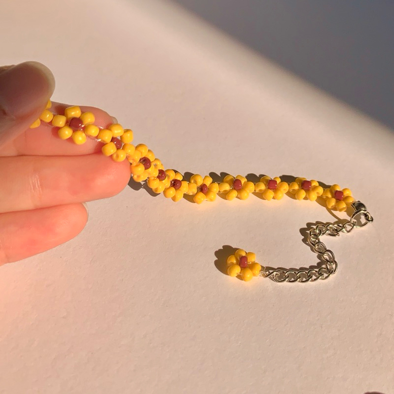 Handmade | Stainless steel | Gelang bunga matahari | Sunflower bracelet