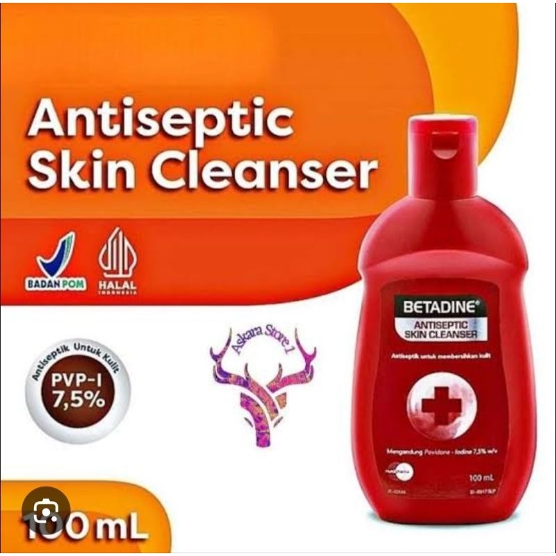 Betadine skin cleanser Ori 100 ml|jerawat wajah, jerawat punggung dan bau ketiak 100ml