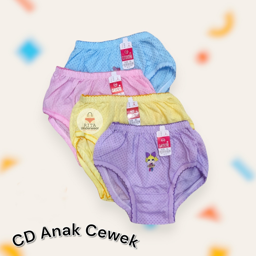 Lusinan 12Pcs CD Celana Dalam Anak Perempuan Cewek TK PAUD SD Karakter Lucu Murah