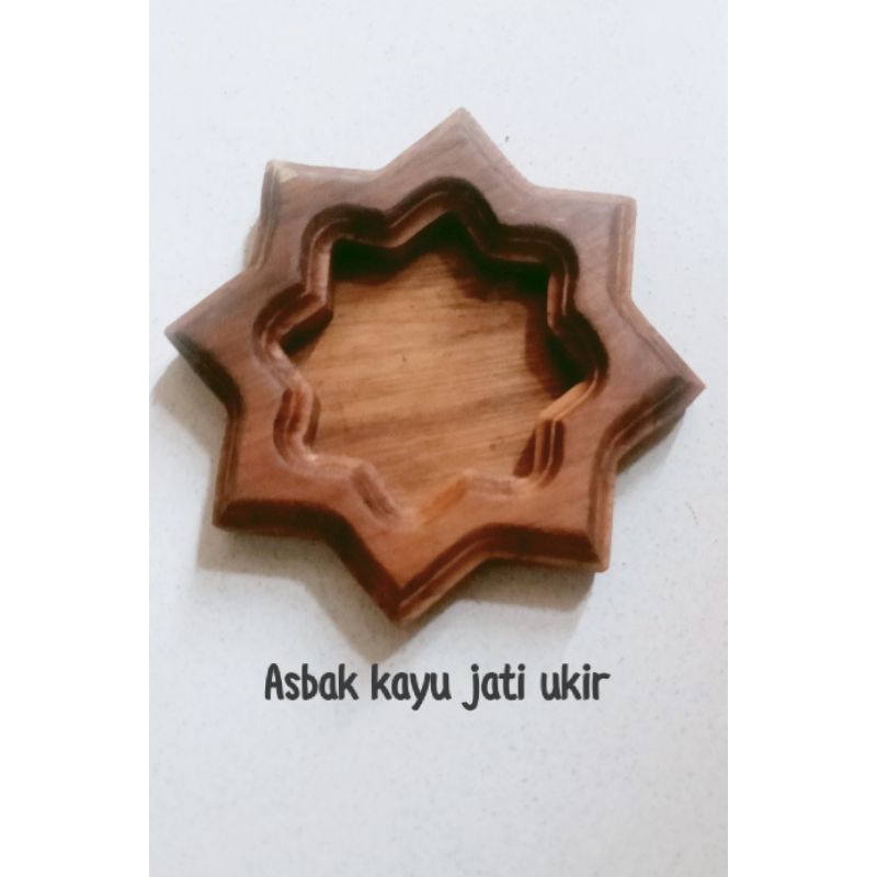 Asbak kayu jati ukir