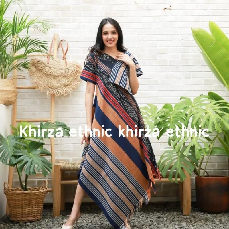 [ READY ] Dress tenun - Dress etnik - Dress casual - Dress modern - baju tenun - baju etnik - tenun