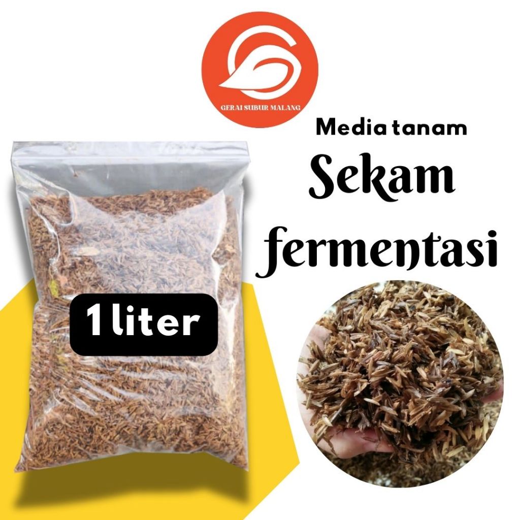 GERAI SUBUR MALANG Sekam Arang Bakar / Sekam Mentah Murni / Sekam Fermentasi / Kemasan 1 Liter