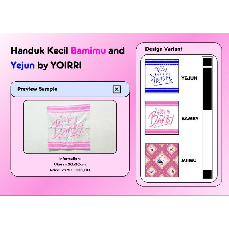 HANDUK KECIL PLAVE BAMBY YEJUN