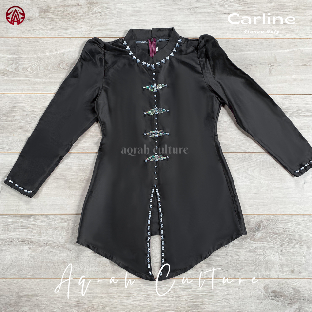 Carline Atasan Baju Kurung Melayu Wanita Modern Slimfit Pakaian Kondangan Tunik Kebaya Pesta Muslim 