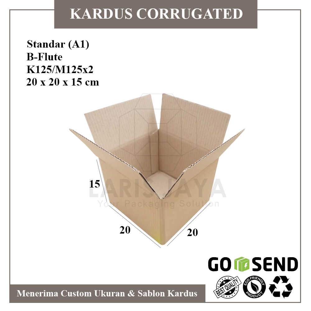 Kardus Box Karton Kotak Dus Packing Topi Polos Murah Uk. 20x20x15 Tebal 3 mm