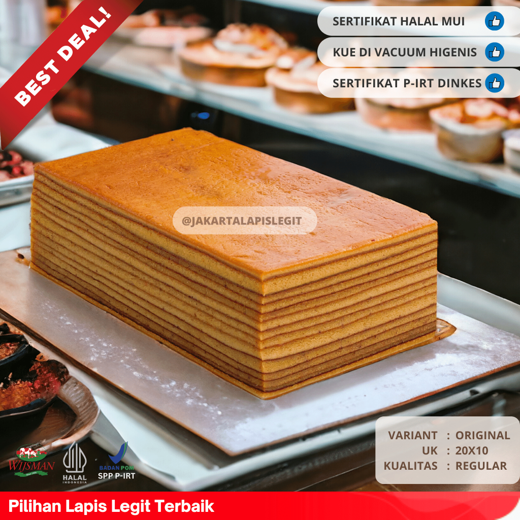 

(KUALITAS REGULAR) KUE LAPIS LEGIT 20x10 ORIGINAL WISMAN 100% HALAL