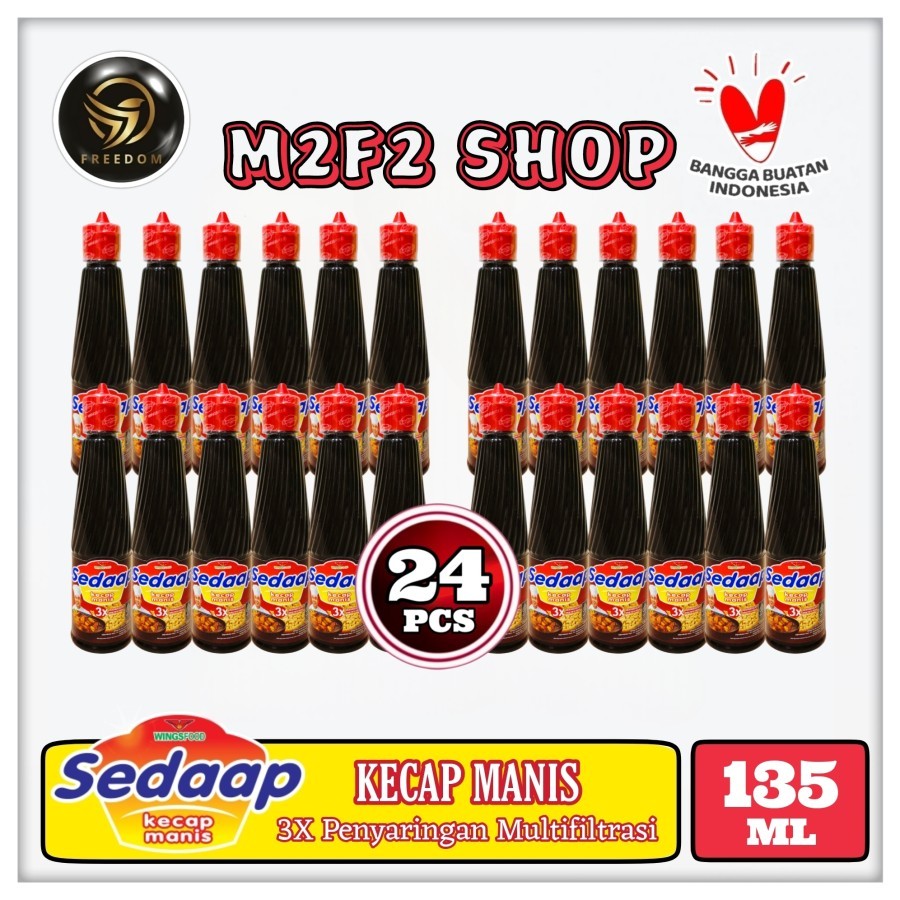 

Sedaap Kecap Manis Botol Kecil Plastik Pet - 135 ml (Kemasan 24 Pcs)