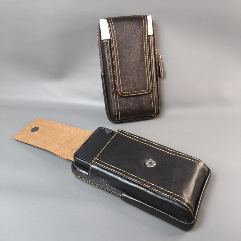 Dompet HP Pinggang Pria Kulit Asli slot 2