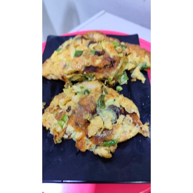 

Telur dadar udang masakan kalimantan free sambel matah