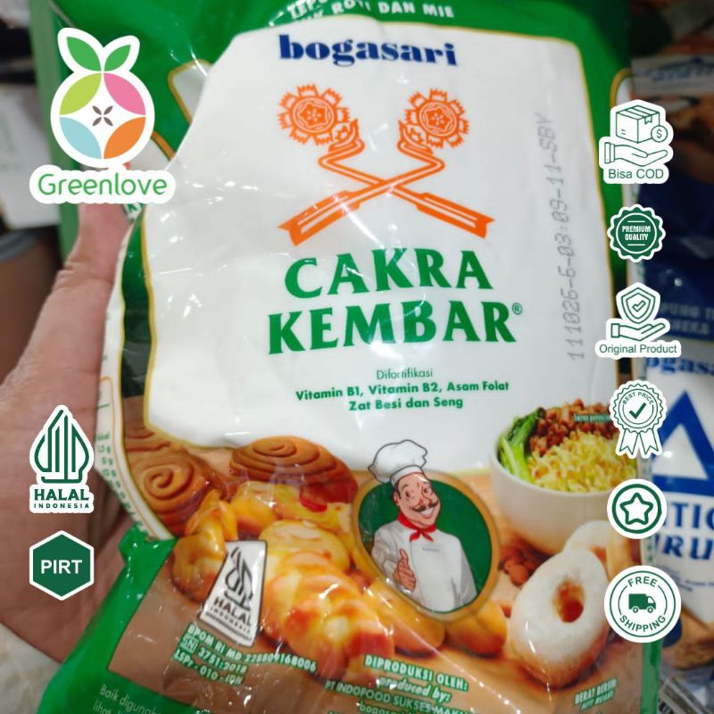 

promo tepung terigu Bogasari cakra / segitiga biru dan kunci biru