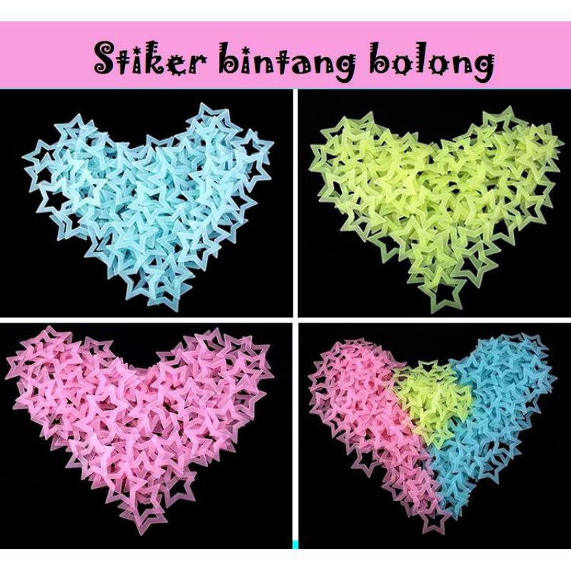 

Glow in the Dark sticker bintang / stiker bintang isi 100pc