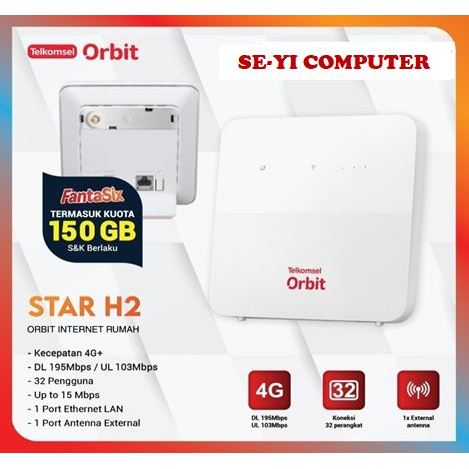 Modem Telkomsel Orbit Star H2 Modem WiFi 4G High Speed Bonus Paket Internet