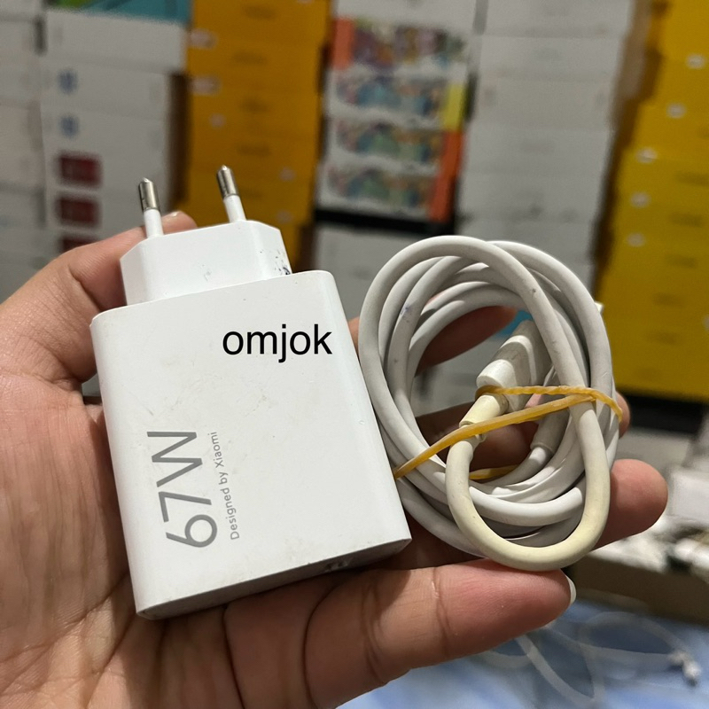 Kepala dan kabel charger xiaomi 67W copotan second bekasan original