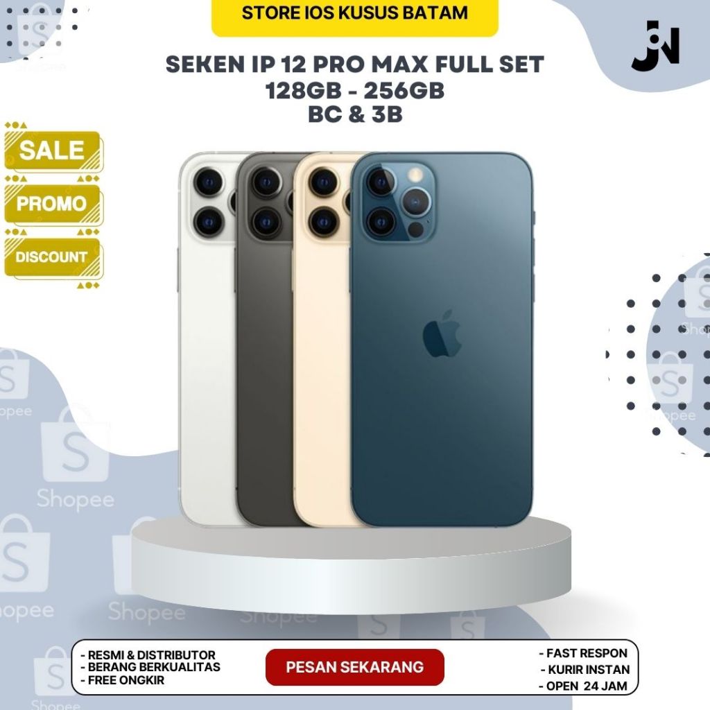 IP 12 PRO MAX FULL SET 128GB - 256GB / BC & 3B