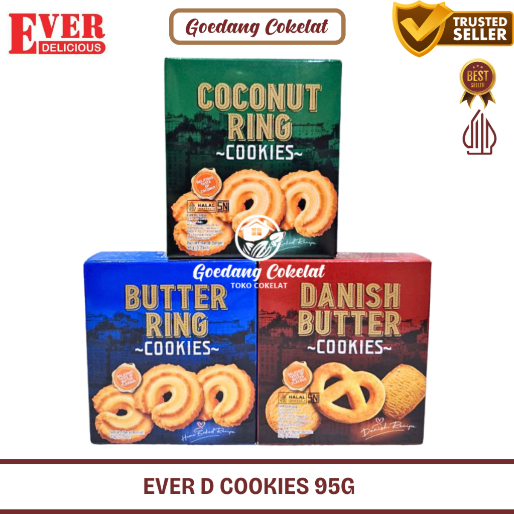 

Ever Delicious Cookies Danish Butter Coconut Ring Cookies Kemasan Box 95g