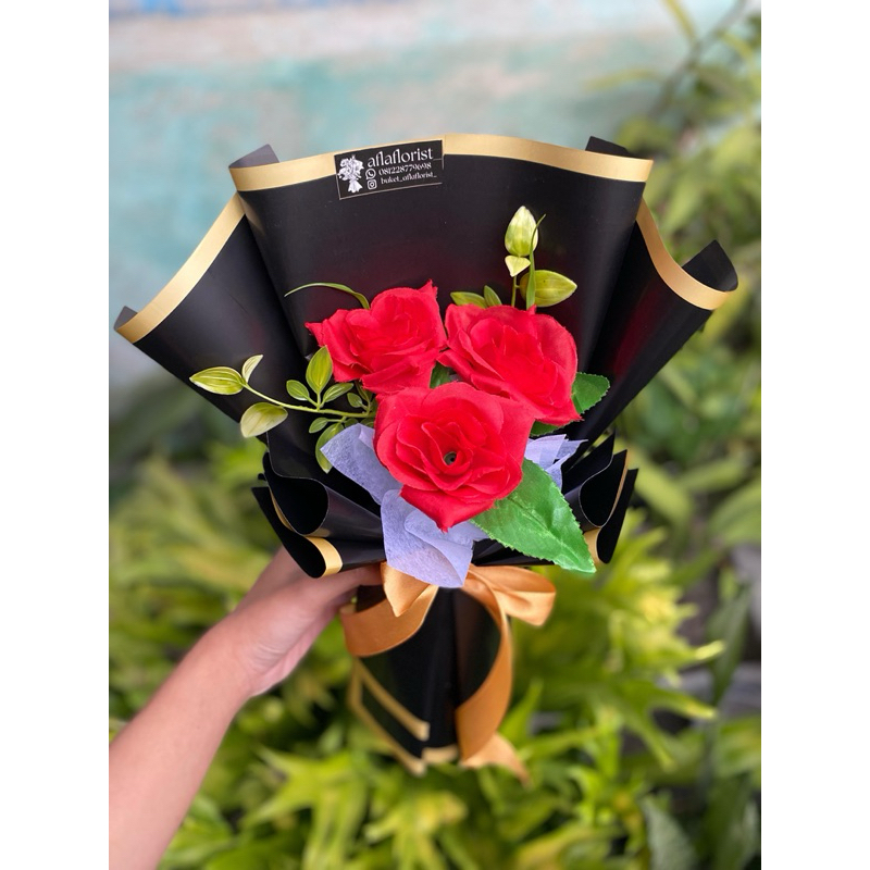 CODBuketMawar3Tangkai/BuketBunga/BuketMurah/BuketArtificial/BuketMawarMerah