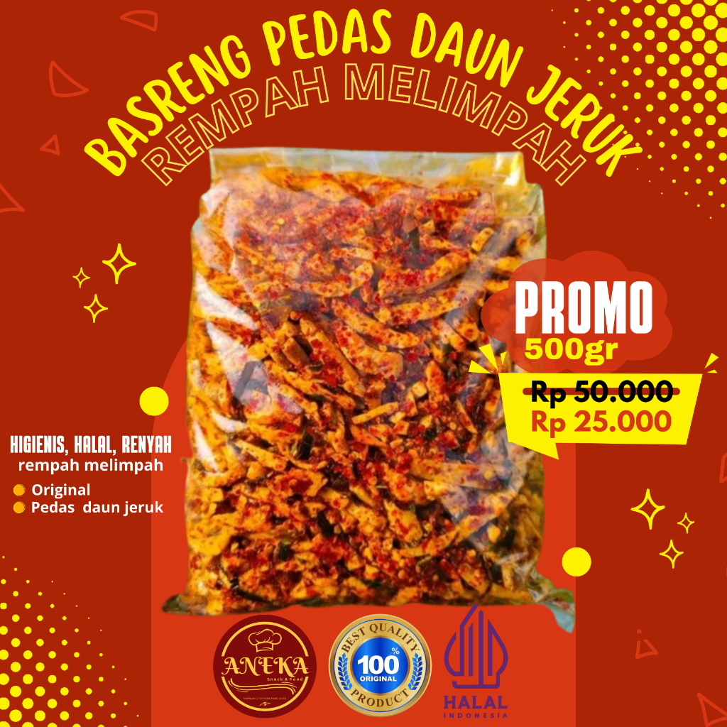 

Basreng Pedas Daun Jeruk 500 Gram Renyah Gurih