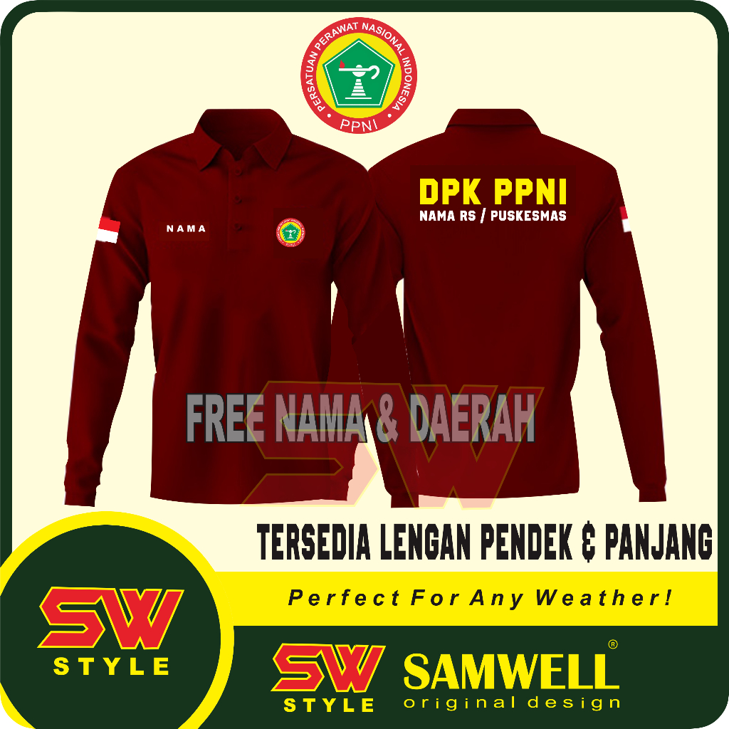 Poloshirt / Kaos Kerah DPK PPNI / Poloshirt Perawat / Polohirt Nurse / Poloshirt PPNI Free Nama RS D