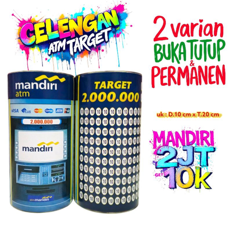 Celengan ATM Target Jumbo Besar Buka Tutup Atau Permanen Celengan Souvenir BRI