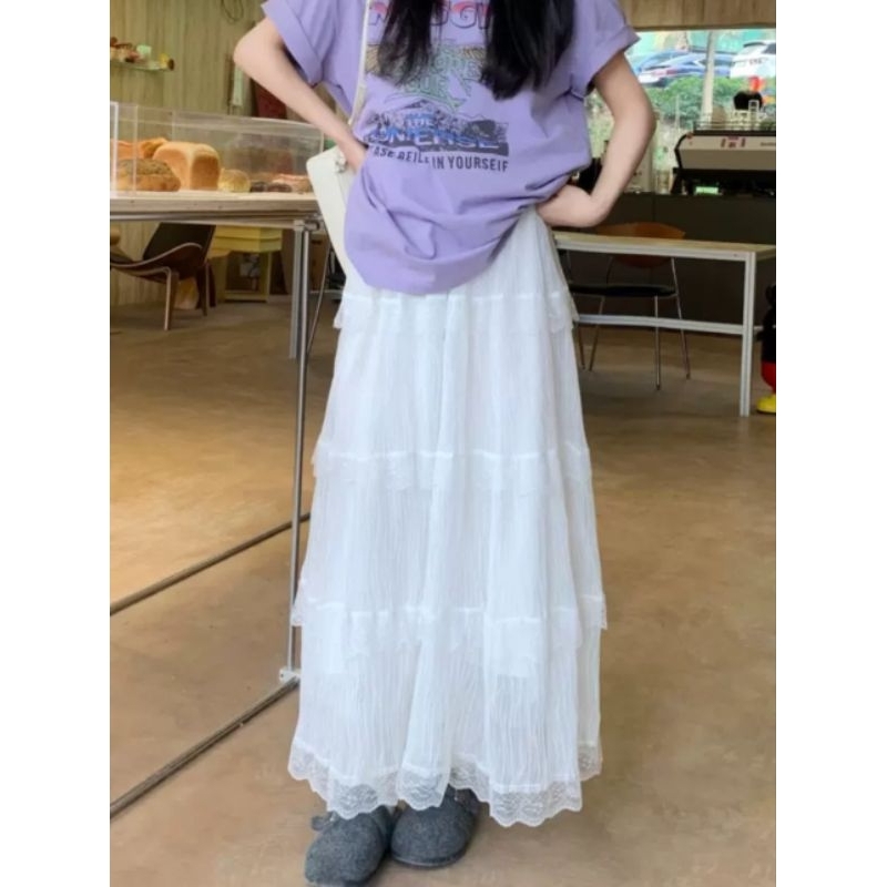 YNI ROK IMPORT TUTU SUSUN RENDA TERBARU/ROK PANJANG IMPORT