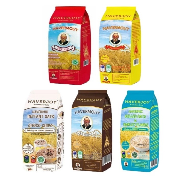 

Haverjoy Oatmeal 1kg Australian Oat Havermout Instan Rolled Quick