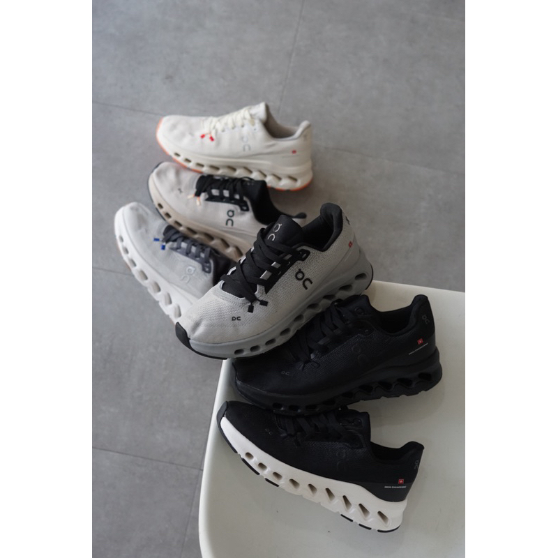 running shoes on cloud