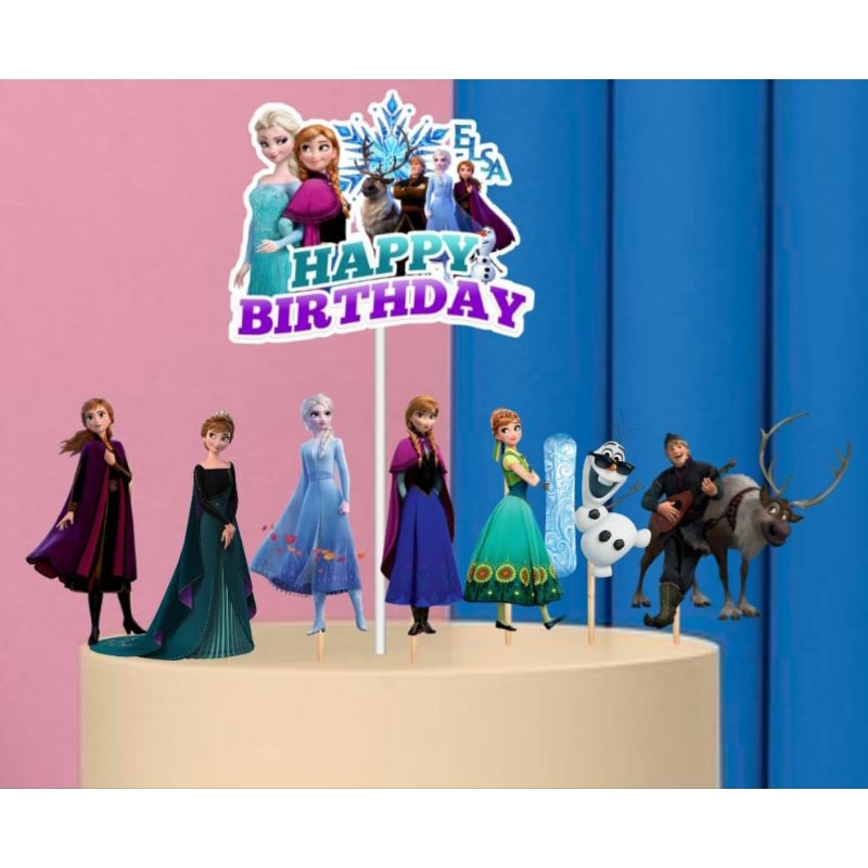 [Whispers] Topper Frozen, Topper Cake, Hiasan kue ulang tahun topper karakter Frozen