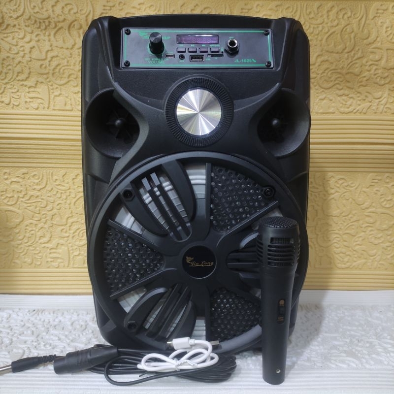 Speaker JINLONG 1828 Terong 8,5 inch Dapat 1 Mic BT/USB/MEMORY/FM/AUX Super bass