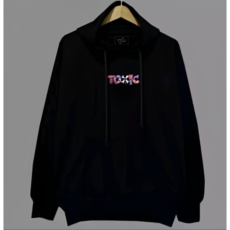 Hoodie Pria Wanita Warna Hitam Gambar Tulisan Toxic