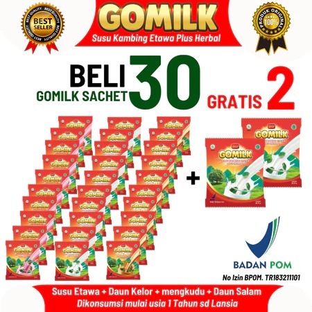 

[ PAKET HEMAT ] GOMILK SACHET Susu Etawa Plus Herbal Daun Kelor