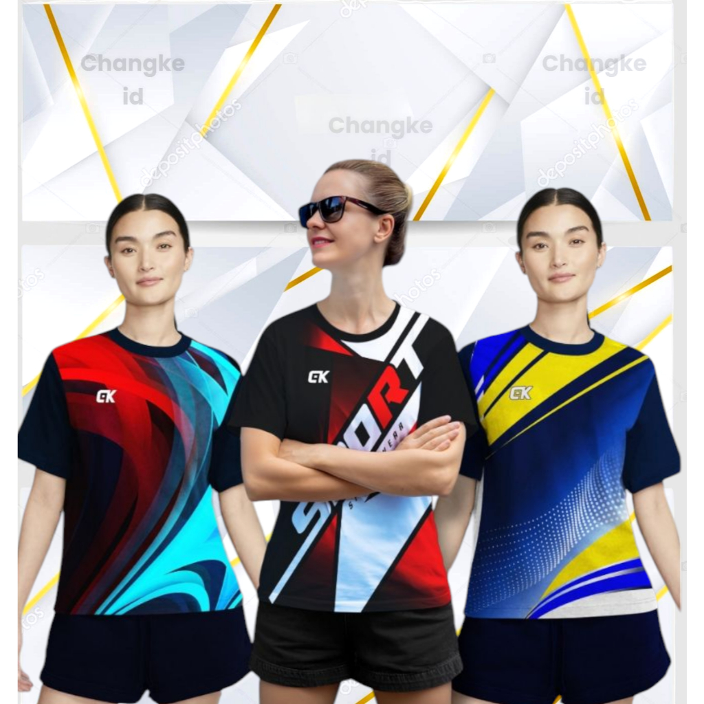 COD KAOS DAN ATASAN VOLI KAOS WANITA IMPORT BAJU VOLI PREMIUM KAOS OLAHRAGA PRINTING BAJU BADMINTON 