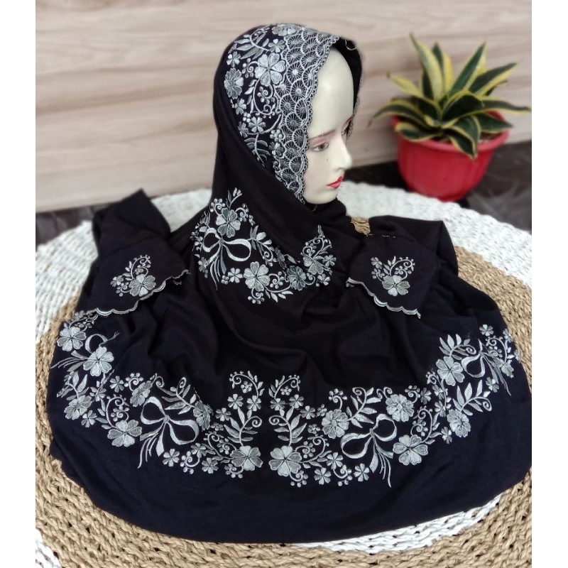 Mukena Lajuran Terusan Katun Mikro Premium