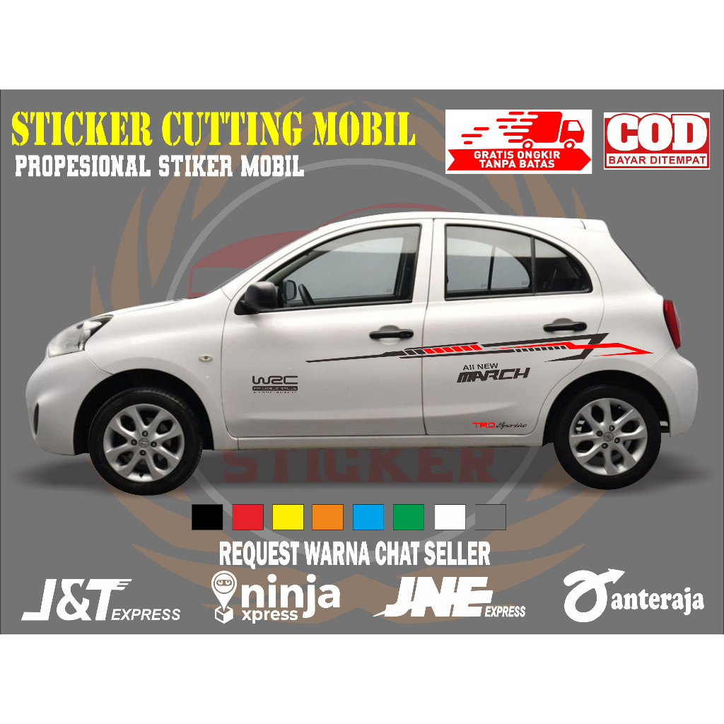 sticker mobil march sticker mobil nissan march sticker mobil march keren sticker variasi body mobil
