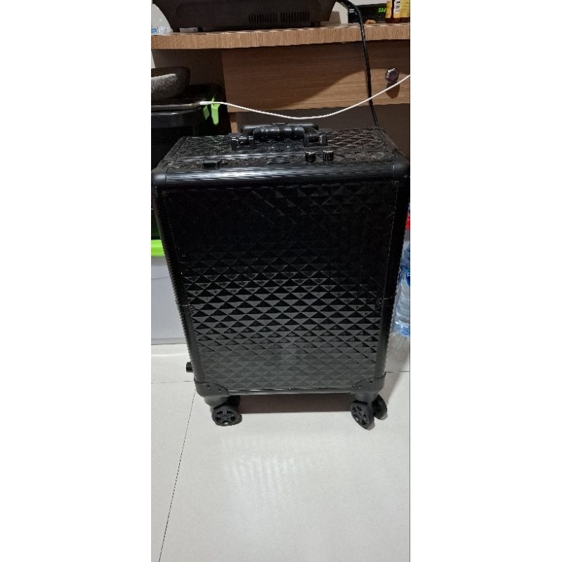 Koper MakeUp Masami black Diamond Shouko M, Beauty Case/ Troli MakeUp, Full Mirror with 2 tone with 