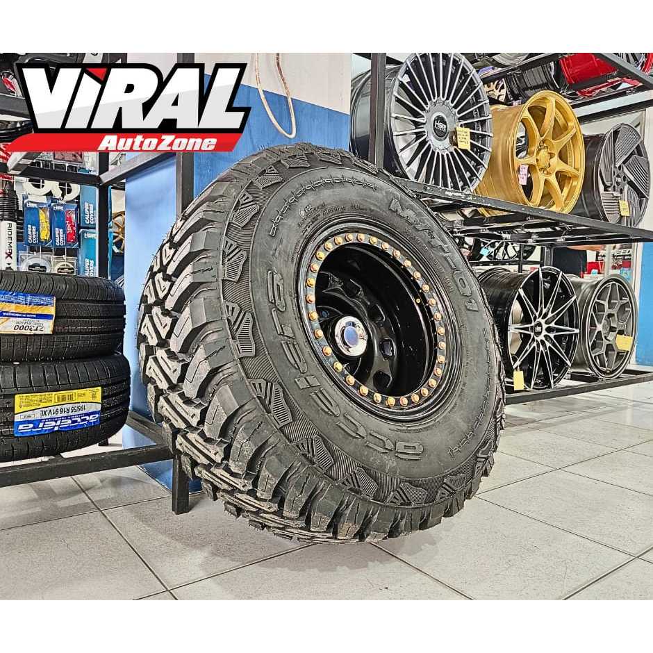 (PAKET VELG + BAN RING 15)  Velg BEADLOCK HSR R15 Lebar 10 Ban ACCELERA MT 01 33x12,5 R15