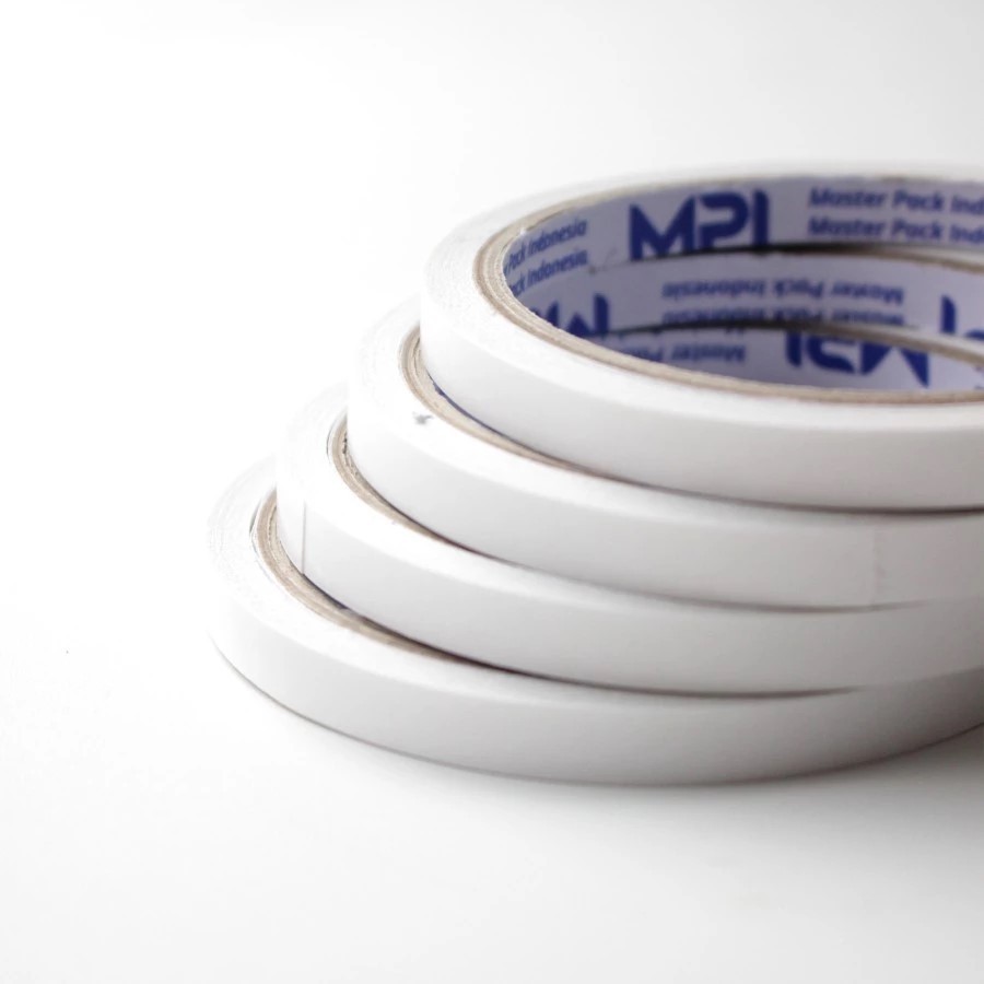 

Double Tape MPI Ukuran 8 mm Panjang 8 Meter | Double Tape Kertas Harga Murah Berkualitas Lengket