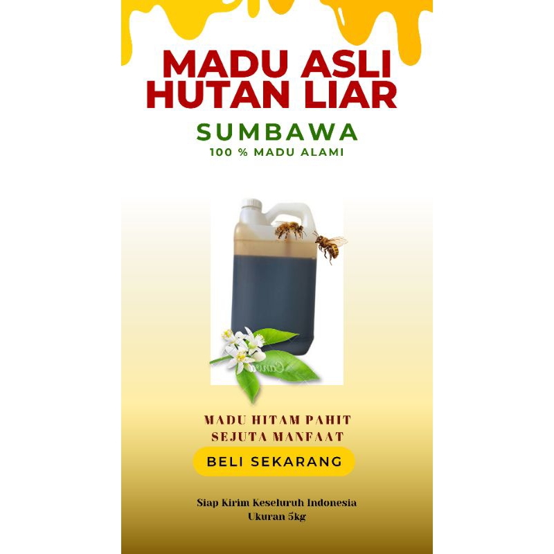 

Madu Reihan Asli Hutan Liar Sumbawa Hitam Pahit 5kg