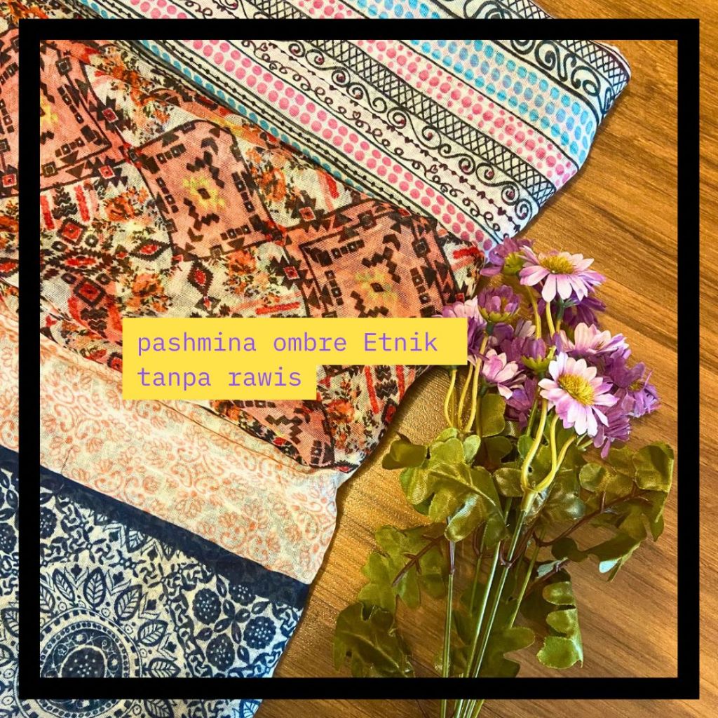 Hijab Pashmina Ombre Etnik Tanpa Rumbe By Egypt Muslim Scraft