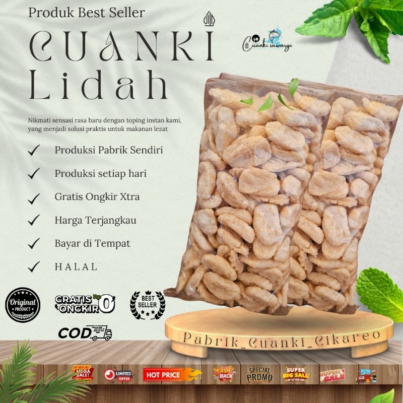

Toping Boci termurah Cuanki Lidah isi 500 pcs Free Kardus terjangkau dan termantap