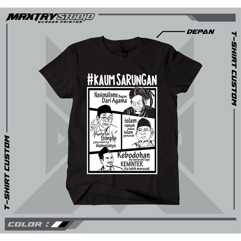 KAUM SARUNGAN - Tsirt Kaos Kaum Sarungan Cotton Combed 24s