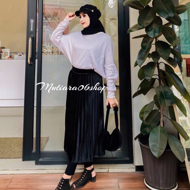 55TERMURAH Rok Plisket Bludru Velvet Pendek 78 Premium Rok Plisket Bludru PendekRok Plisket Bludru P