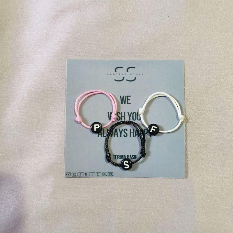 Cincin Couple Abjad / Cincin Couple Inisial / Hitam Putih