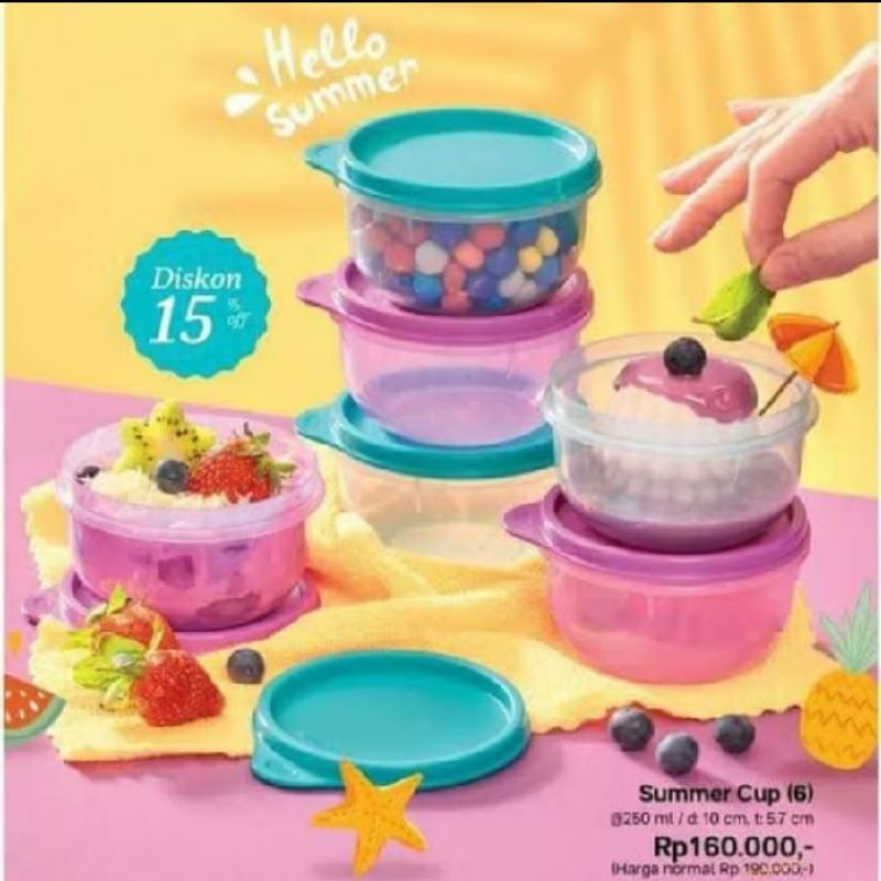 summer cup-bowl wadah serbaguna ori tupperware